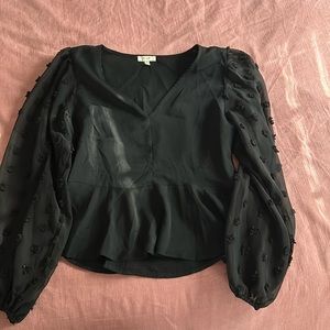 Black long sleeve blouse
